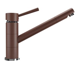 Смеситель для кухни Ulgran Classic U-025-307 с низким поворотным изливом терракот